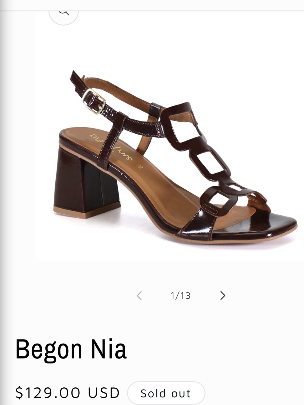 Women's NWOT Espresso Brown Patent Block Heel Sandal Size 8